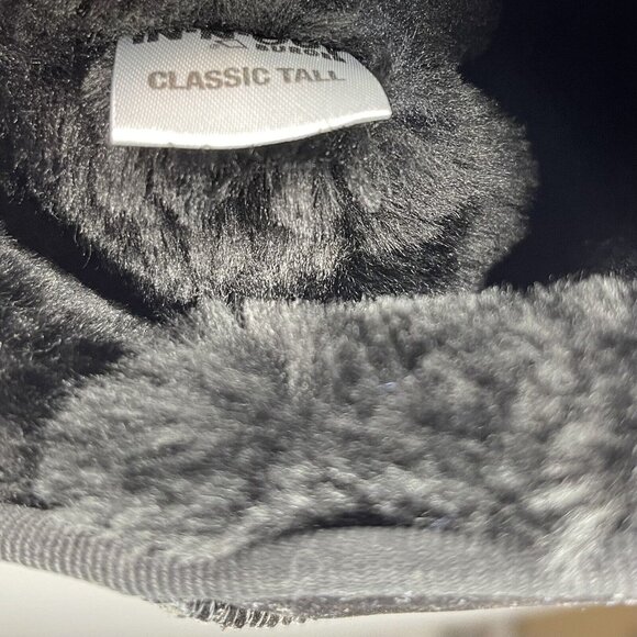 In-N-Out Burger Black W sz 7 Suede Boots Shoes Shearling Red Crystal Palm Trees - Picture 11 of 15